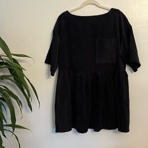 Black corduroy mini dress from ASOS